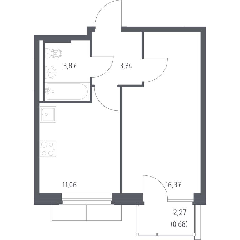 Apartment Sale, 35.72 sq. m. at Kvartal Zapadnyj, kvartal № 76, Marushkinskoye Settlement, Moscow, Russia #1 Apartment Sale, 35.72 sq. m. at Kvartal Zapadnyj, kvartal № 76, Marushkinskoye Settlement, Moscow, Russia #1