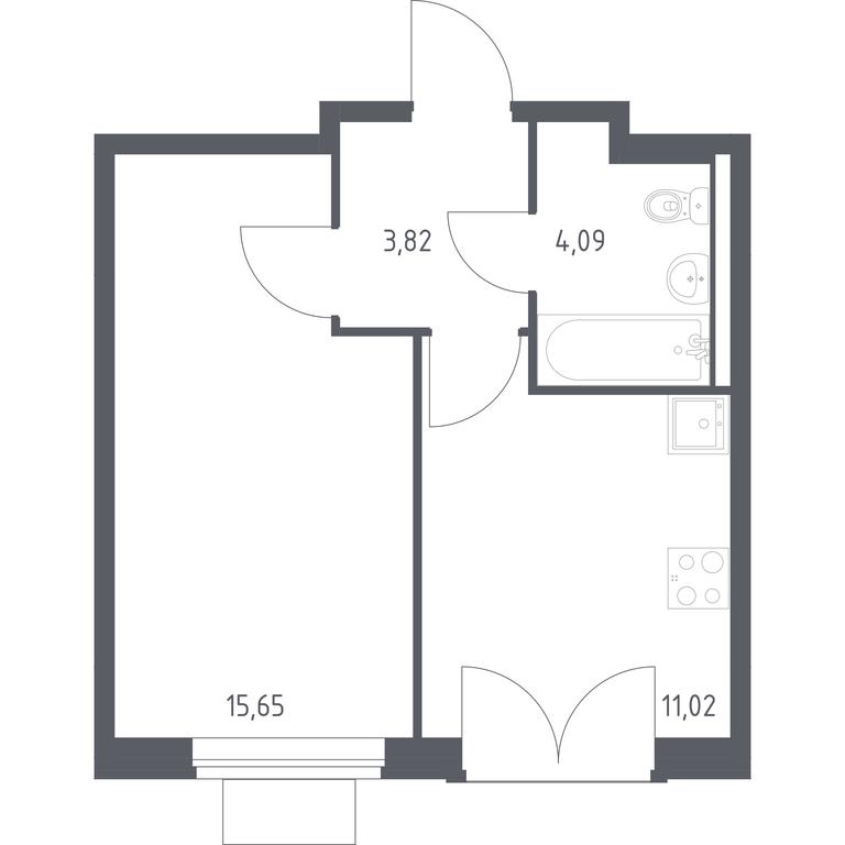Apartment Sale, 34.58 sq. m. at Kvartal Zapadnyj, kvartal № 76, Marushkinskoye Settlement, Moscow, Russia #1