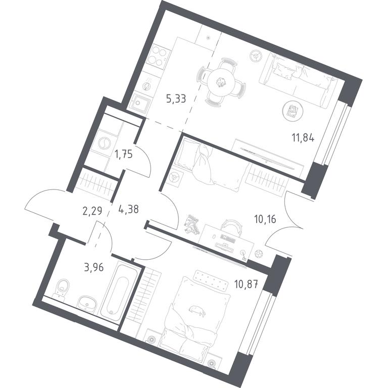 1-BD Apartment Sale, 50.58平方米 at Kvartal Zapadnyj, kvartal № 76, Marushkinskoye Settlement, Moscow, Russia #1 1-BD Apartment Sale, 50.58平方米 at Kvartal Zapadnyj, kvartal № 76, Marushkinskoye Settlement, Moscow, Russia #1