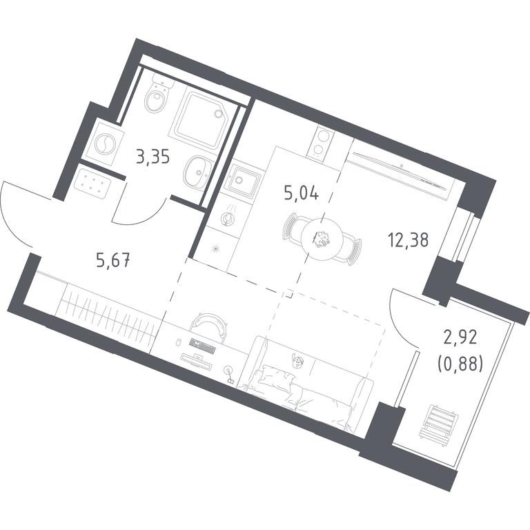 Продажа квартиры, 27,32 м² в ЖК «Квартал Западный», квартал № 76, поселение Марушкинское, Москва, Россия #1 Продажа квартиры, 27,32 м² в ЖК «Квартал Западный», квартал № 76, поселение Марушкинское, Москва, Россия #1