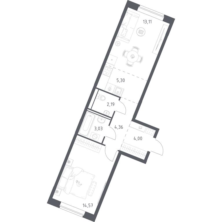 Apartment Sale, 46.56 sq. m. at Kvartal Zapadnyj, kvartal № 76, Marushkinskoye Settlement, Moscow, Russia #1 Apartment Sale, 46.56 sq. m. at Kvartal Zapadnyj, kvartal № 76, Marushkinskoye Settlement, Moscow, Russia #1