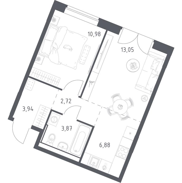 Apartment Sale, 41.44平方米 at Kvartal Zapadnyj, kvartal № 76, Marushkinskoye Settlement, Moscow, Russia #1 Apartment Sale, 41.44平方米 at Kvartal Zapadnyj, kvartal № 76, Marushkinskoye Settlement, Moscow, Russia #1