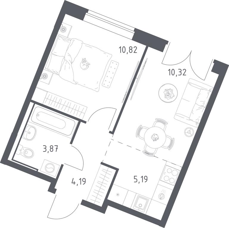Apartment Sale, 34.39 sq. m. at Kvartal Zapadnyj, kvartal № 76, Marushkinskoye Settlement, Moscow, Russia #1 Apartment Sale, 34.39 sq. m. at Kvartal Zapadnyj, kvartal № 76, Marushkinskoye Settlement, Moscow, Russia #1