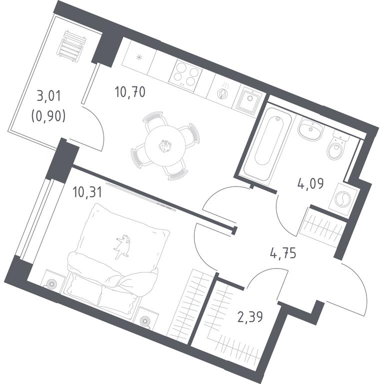 Apartment Sale, 33.14 sq. m. at Kvartal Zapadnyj, kvartal № 76, Marushkinskoye Settlement, Moscow, Russia #1 Apartment Sale, 33.14 sq. m. at Kvartal Zapadnyj, kvartal № 76, Marushkinskoye Settlement, Moscow, Russia #1