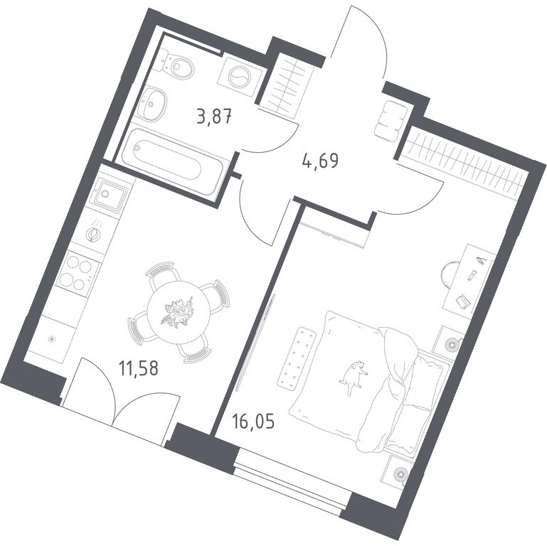 Apartment Sale, 36.19 sq. m. at Kvartal Zapadnyj, kvartal № 76, Marushkinskoye Settlement, Moscow, Russia #1 Apartment Sale, 36.19 sq. m. at Kvartal Zapadnyj, kvartal № 76, Marushkinskoye Settlement, Moscow, Russia #1