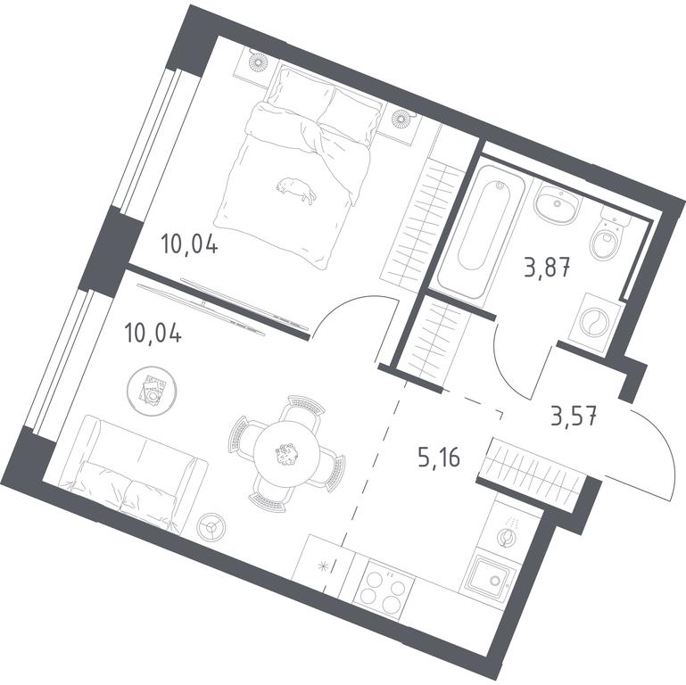 Apartment Sale, 32.68 sq. m. at Kvartal Zapadnyj, kvartal № 76, Marushkinskoye Settlement, Moscow, Russia #1 Apartment Sale, 32.68 sq. m. at Kvartal Zapadnyj, kvartal № 76, Marushkinskoye Settlement, Moscow, Russia #1