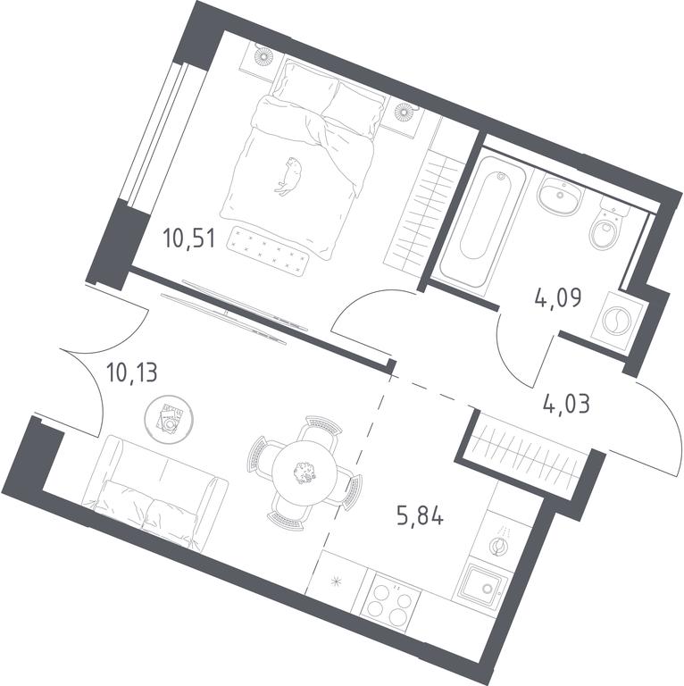 Apartment Sale, 34.6 sq. m. at Kvartal Zapadnyj, kvartal № 76, Marushkinskoye Settlement, Moscow, Russia #1 Apartment Sale, 34.6 sq. m. at Kvartal Zapadnyj, kvartal № 76, Marushkinskoye Settlement, Moscow, Russia #1