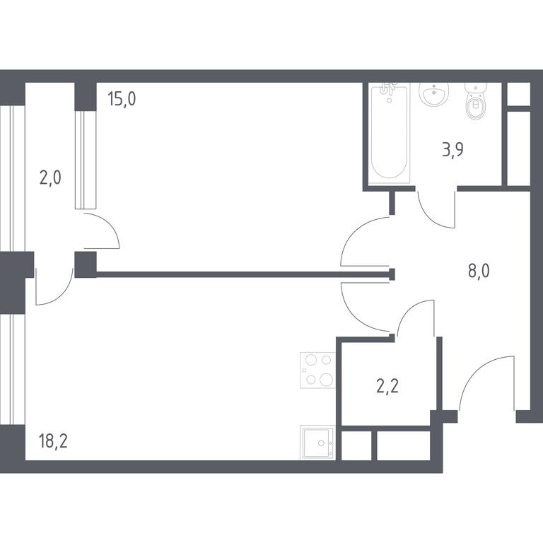 Apartment Sale, 48平方米 at Veresk, 3rd Khoroshyovskaya Street, вл19с3к1, Moscow, Russia #1 Apartment Sale, 48平方米 at Veresk, 3rd Khoroshyovskaya Street, вл19с3к1, Moscow, Russia #1