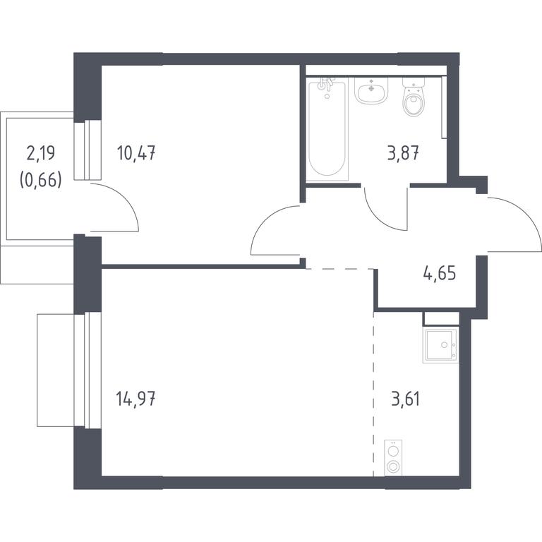 Apartment Sale, 38.23平方米 at Novoe Vnukovo, kvartal № 38, Kokoshkino Settlement, Moscow, Russia #1 Apartment Sale, 38.23平方米 at Novoe Vnukovo, kvartal № 38, Kokoshkino Settlement, Moscow, Russia #1