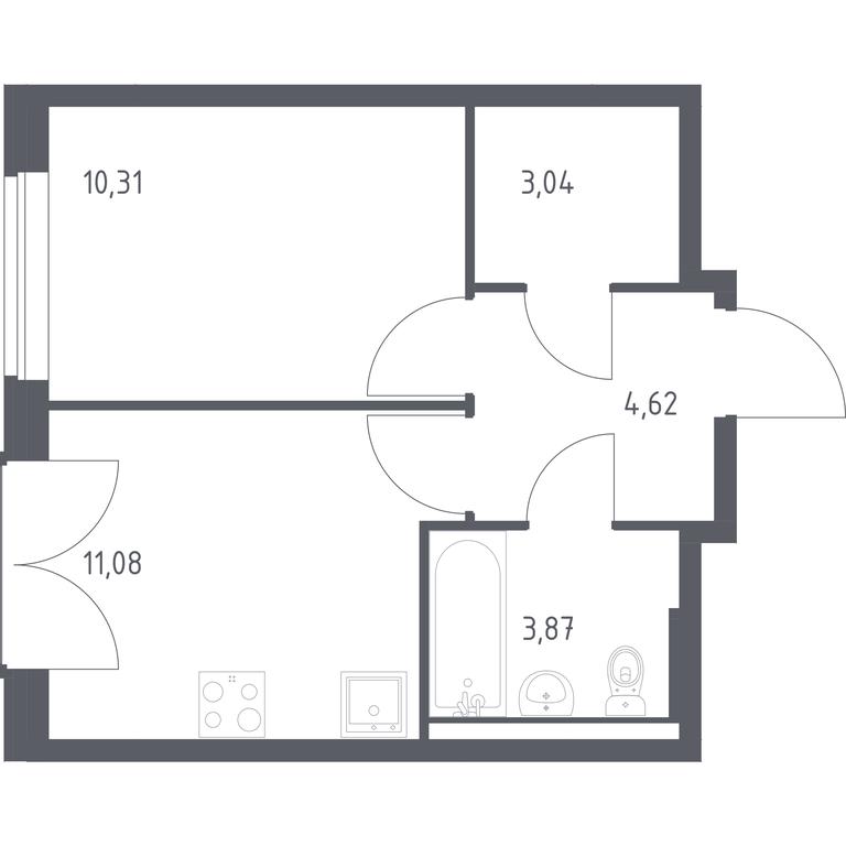 Apartment Sale, 32.92 sq. m. at Kvartal Zapadnyj, kvartal № 76, Marushkinskoye Settlement, Moscow, Russia #1 Apartment Sale, 32.92 sq. m. at Kvartal Zapadnyj, kvartal № 76, Marushkinskoye Settlement, Moscow, Russia #1