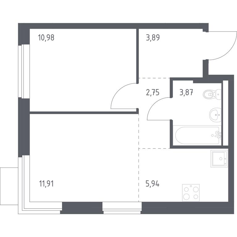 Apartment Sale, 39.34平方米 at Kvartal Zapadnyj, kvartal № 76, Marushkinskoye Settlement, Moscow, Russia #1 Apartment Sale, 39.34平方米 at Kvartal Zapadnyj, kvartal № 76, Marushkinskoye Settlement, Moscow, Russia #1
