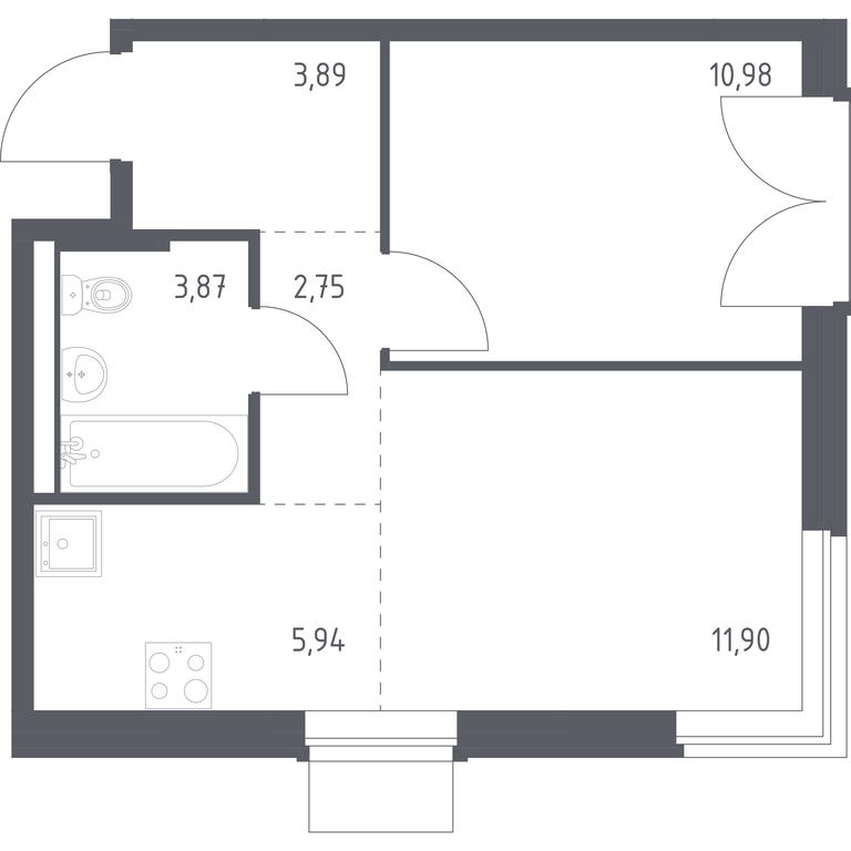Apartment Sale, 39.33 sq. m. at Kvartal Zapadnyj, kvartal № 76, Marushkinskoye Settlement, Moscow, Russia #1 Apartment Sale, 39.33 sq. m. at Kvartal Zapadnyj, kvartal № 76, Marushkinskoye Settlement, Moscow, Russia #1