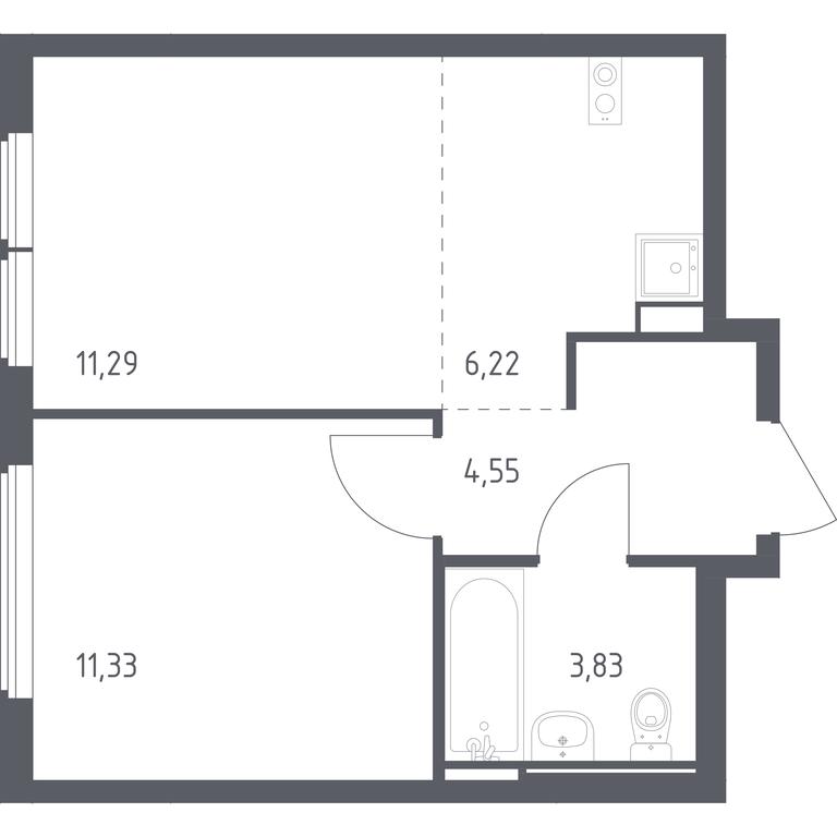 Apartment Sale, 37.22平方米 at Ostafevo, Ostafyevskoe Highway, 12к1, Ryazanovskoe Settlement, Moscow, Russia #1