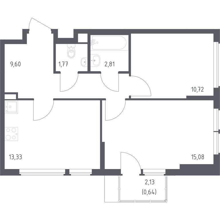 1-BD Apartment Sale, 53.95 sq. m. at Ostafevo, Ostafyevskoe Highway, 12к1, Ryazanovskoe Settlement, Moscow, Russia #1 1-BD Apartment Sale, 53.95 sq. m. at Ostafevo, Ostafyevskoe Highway, 12к1, Ryazanovskoe Settlement, Moscow, Russia #1