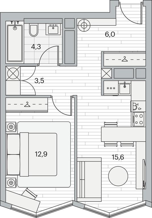 1-BD Apartment Sale, 42.4 sq. m. at Beregovoy, Beregovoy Drive, 2, Moscow, Russia #1 1-BD Apartment Sale, 42.4 sq. m. at Beregovoy, Beregovoy Drive, 2, Moscow, Russia #1