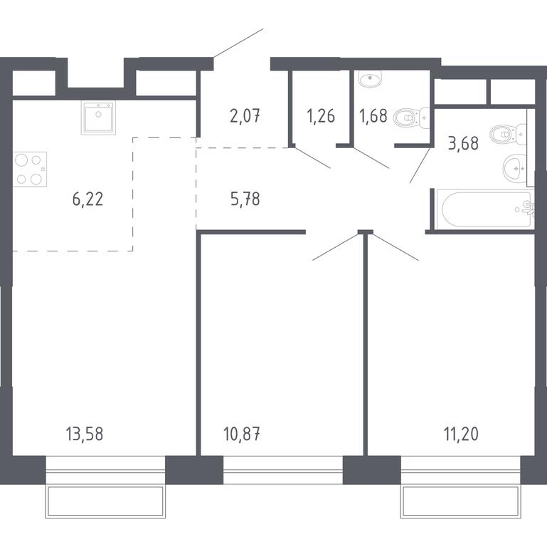 1-BD Apartment Sale, 56.34平方米 at Novograd Pavlino, Kosinskoye shosse, 2, Novoye Pavlino Microdistrict, Balashikha, Moscow Region, Russia #1 1-BD Apartment Sale, 56.34平方米 at Novograd Pavlino, Kosinskoye shosse, 2, Novoye Pavlino Microdistrict, Balashikha, Moscow Region, Russia #1