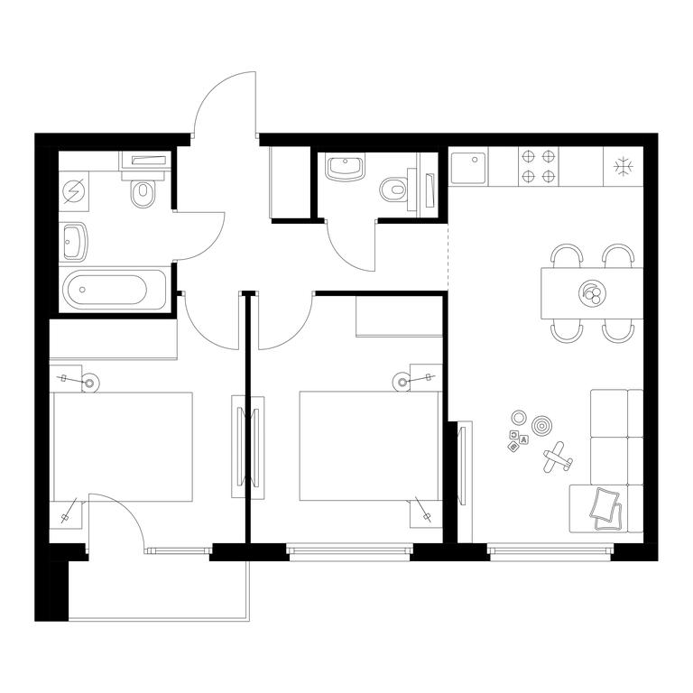 2-BD Apartment Sale, 50 sq. m. at Businovskiy Park, Izhorskaya Street, 6с5, Moscow, Russia #1 2-BD Apartment Sale, 50 sq. m. at Businovskiy Park, Izhorskaya Street, 6с5, Moscow, Russia #1