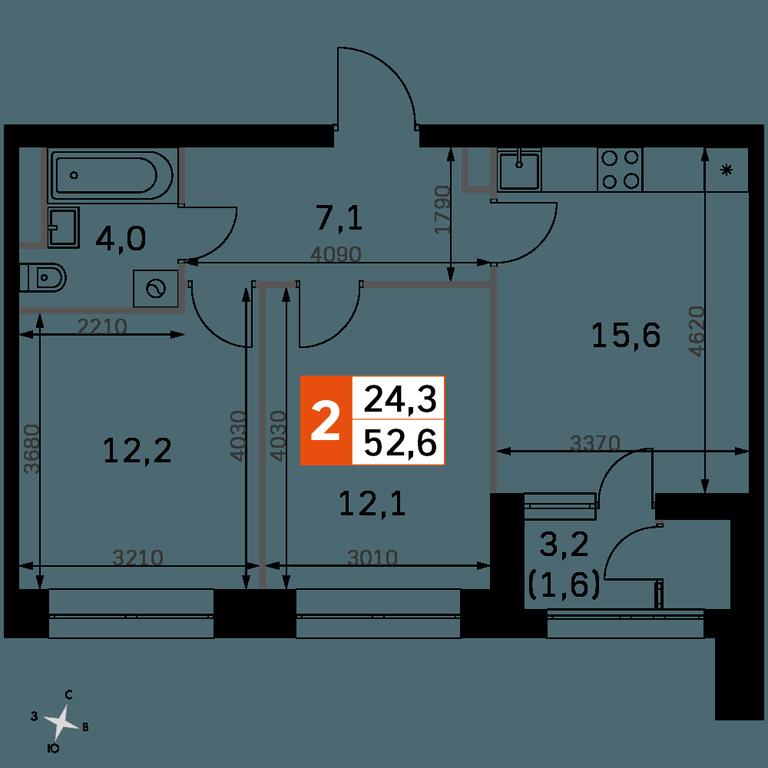 2-BD Apartment Sale, 52.9平方米 at Sky Garden, Stroitelny Drive, 9с6, Moscow, Russia #1 2-BD Apartment Sale, 52.9平方米 at Sky Garden, Stroitelny Drive, 9с6, Moscow, Russia #1