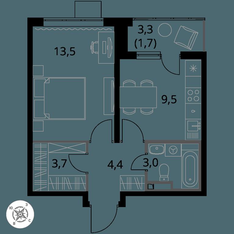 1-BD Apartment Sale, 35.8 sq. m. at Pervy Donskoj, zhiloy mikrorayon Sapronovo, derevnya Sapronovo, Leninskiy City District, Moscow Region, Russia #1 1-BD Apartment Sale, 35.8 sq. m. at Pervy Donskoj, zhiloy mikrorayon Sapronovo, derevnya Sapronovo, Leninskiy City District, Moscow Region, Russia #1