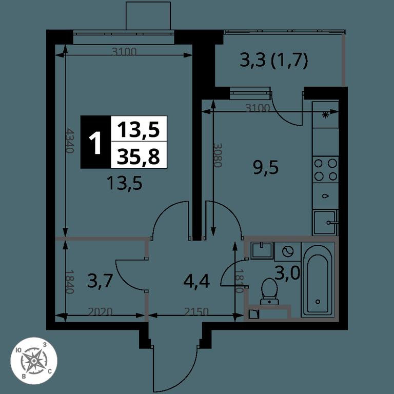1-BD Apartment Sale, 35.8 sq. m. at Pervy Donskoj, zhiloy mikrorayon Sapronovo, derevnya Sapronovo, Leninskiy City District, Moscow Region, Russia #2 1-BD Apartment Sale, 35.8 sq. m. at Pervy Donskoj, zhiloy mikrorayon Sapronovo, derevnya Sapronovo, Leninskiy City District, Moscow Region, Russia #2