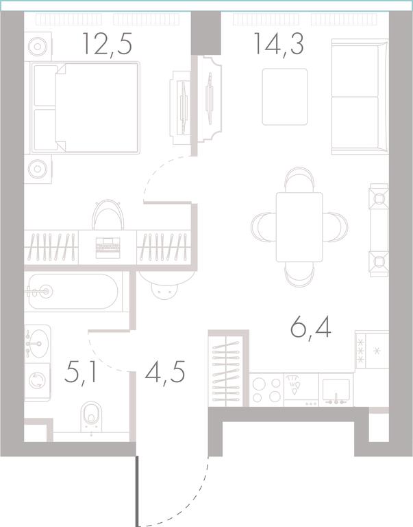 1-BD Apartment Sale, 42.4 sq. m. at River Park Towers, Kutuzovsky Drive, 16с1, Moscow, Russia #1 1-BD Apartment Sale, 42.4 sq. m. at River Park Towers, Kutuzovsky Drive, 16с1, Moscow, Russia #1