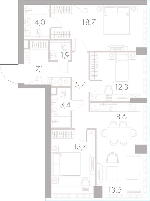 3-BD Apartment Sale, 88.8 sq. m. at River Park Towers, Kutuzovsky Drive, 16с1, Moscow, Russia #1 3-BD Apartment Sale, 88.8 sq. m. at River Park Towers, Kutuzovsky Drive, 16с1, Moscow, Russia #1