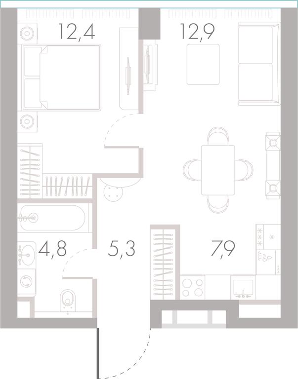 1-BD Apartment Sale, 42.8 sq. m. at River Park Towers, Kutuzovsky Drive, 16с1, Moscow, Russia #1 1-BD Apartment Sale, 42.8 sq. m. at River Park Towers, Kutuzovsky Drive, 16с1, Moscow, Russia #1
