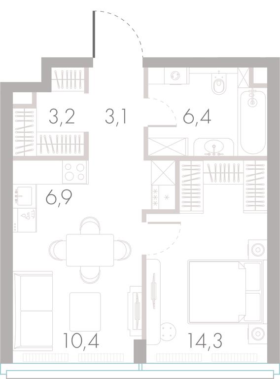 1-BD Apartment Sale, 43.8 sq. m. at River Park Towers, Kutuzovsky Drive, 16с1, Moscow, Russia #1 1-BD Apartment Sale, 43.8 sq. m. at River Park Towers, Kutuzovsky Drive, 16с1, Moscow, Russia #1
