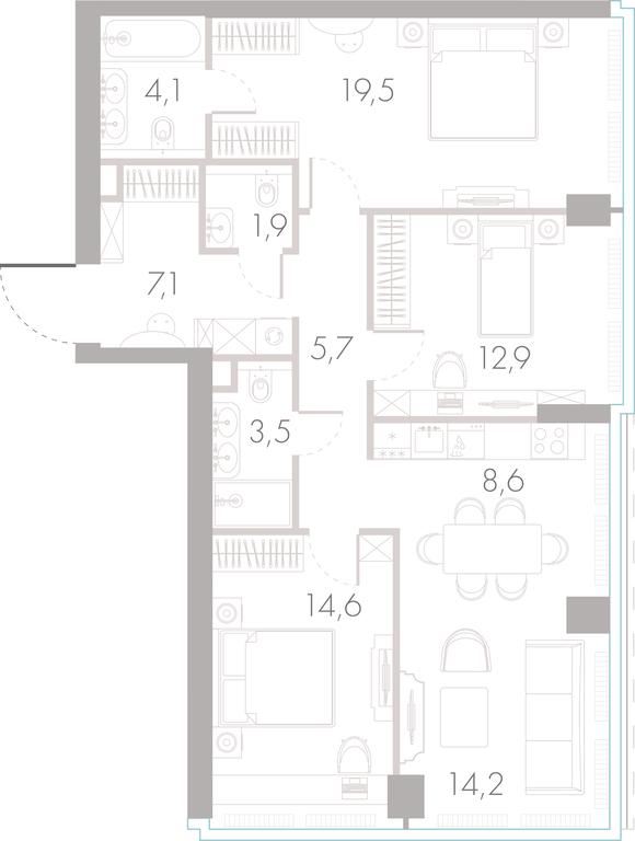 3-BD Apartment Sale, 91.8 sq. m. at River Park Towers, Kutuzovsky Drive, 16с1, Moscow, Russia #1 3-BD Apartment Sale, 91.8 sq. m. at River Park Towers, Kutuzovsky Drive, 16с1, Moscow, Russia #1