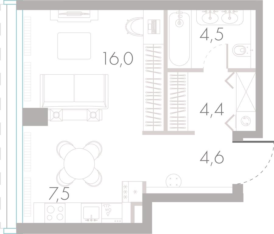 Apartment Sale, 37.6 sq. m. at River Park Towers, Kutuzovsky Drive, 16с1, Moscow, Russia #1 Apartment Sale, 37.6 sq. m. at River Park Towers, Kutuzovsky Drive, 16с1, Moscow, Russia #1