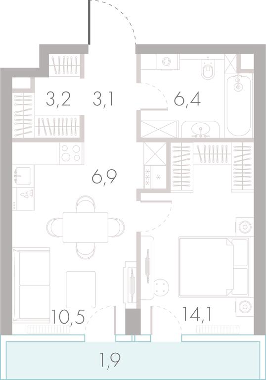 1-BD Apartment Sale, 45.7 sq. m. at River Park Towers, Kutuzovsky Drive, 16с1, Moscow, Russia #1 1-BD Apartment Sale, 45.7 sq. m. at River Park Towers, Kutuzovsky Drive, 16с1, Moscow, Russia #1