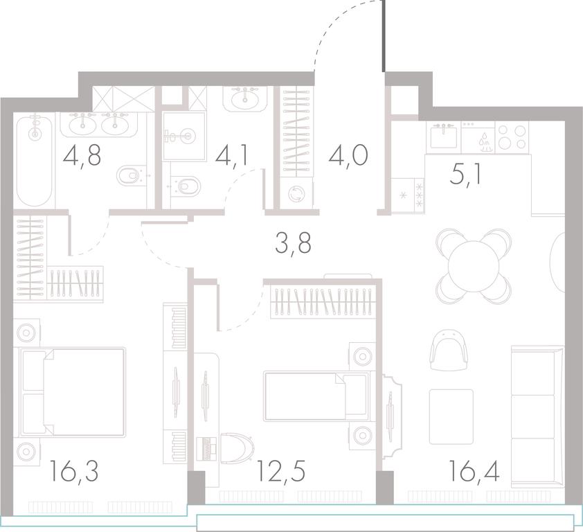 2-BD Apartment Sale, 66.6 sq. m. at River Park Towers, Kutuzovsky Drive, 16с1, Moscow, Russia #1 2-BD Apartment Sale, 66.6 sq. m. at River Park Towers, Kutuzovsky Drive, 16с1, Moscow, Russia #1