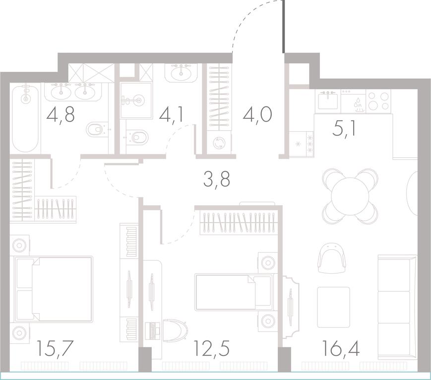 2-BD Apartment Sale, 66.1 sq. m. at River Park Towers, Kutuzovsky Drive, 16с1, Moscow, Russia #1 2-BD Apartment Sale, 66.1 sq. m. at River Park Towers, Kutuzovsky Drive, 16с1, Moscow, Russia #1