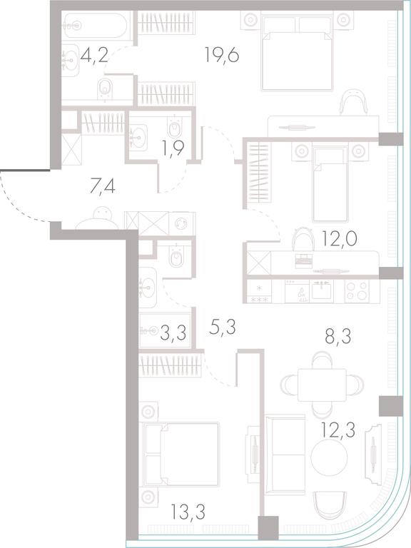 3-BD Apartment Sale, 85.9 sq. m. at River Park Towers, Kutuzovsky Drive, 16с1, Moscow, Russia #1 3-BD Apartment Sale, 85.9 sq. m. at River Park Towers, Kutuzovsky Drive, 16с1, Moscow, Russia #1