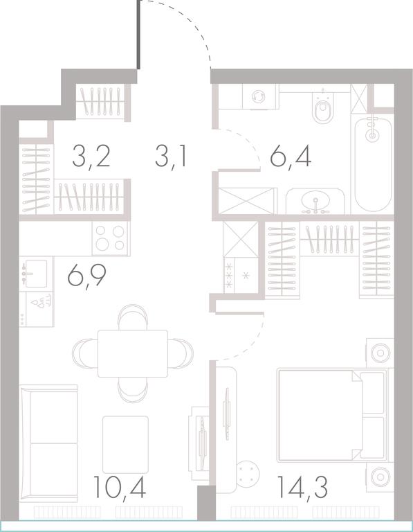 1-BD Apartment Sale, 43.8 sq. m. at River Park Towers, Kutuzovsky Drive, 16с1, Moscow, Russia #1 1-BD Apartment Sale, 43.8 sq. m. at River Park Towers, Kutuzovsky Drive, 16с1, Moscow, Russia #1