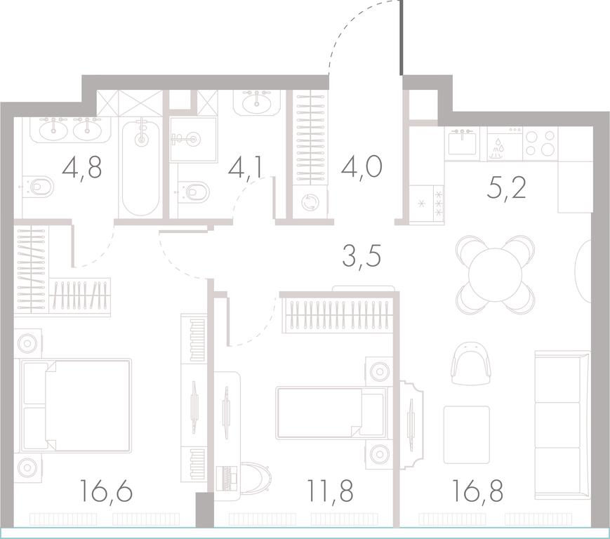 2-BD Apartment Sale, 66 sq. m. at River Park Towers, Kutuzovsky Drive, 16с1, Moscow, Russia #1 2-BD Apartment Sale, 66 sq. m. at River Park Towers, Kutuzovsky Drive, 16с1, Moscow, Russia #1