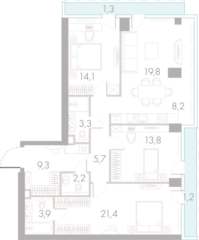 3-BD Apartment Sale, 103.8 sq. m. at River Park Towers, Kutuzovsky Drive, 16с1, Moscow, Russia #1 3-BD Apartment Sale, 103.8 sq. m. at River Park Towers, Kutuzovsky Drive, 16с1, Moscow, Russia #1