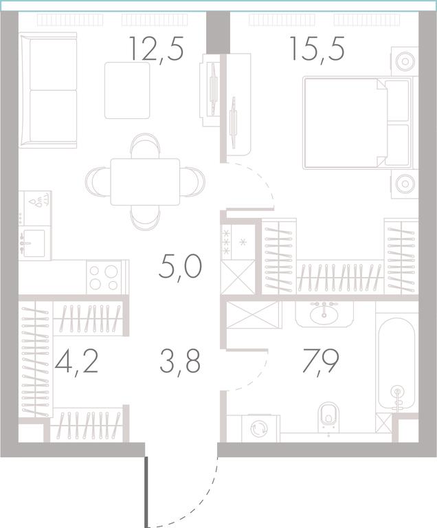1-BD Apartment Sale, 48.4 sq. m. at River Park Towers, Kutuzovsky Drive, 16с1, Moscow, Russia #1 1-BD Apartment Sale, 48.4 sq. m. at River Park Towers, Kutuzovsky Drive, 16с1, Moscow, Russia #1