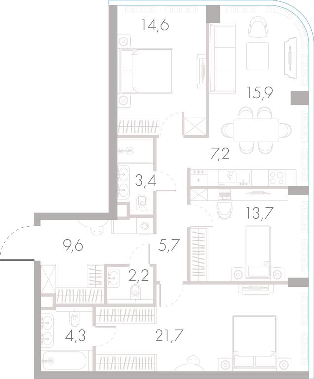 3-BD Apartment Sale, 98 sq. m. at River Park Towers, Kutuzovsky Drive, 16с1, Moscow, Russia #1 3-BD Apartment Sale, 98 sq. m. at River Park Towers, Kutuzovsky Drive, 16с1, Moscow, Russia #1