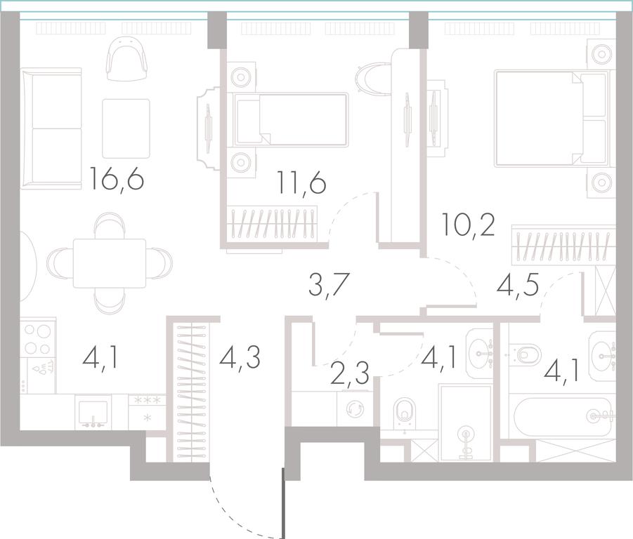 2-BD Apartment Sale, 63.8 sq. m. at River Park Towers, Kutuzovsky Drive, 16с1, Moscow, Russia #1 2-BD Apartment Sale, 63.8 sq. m. at River Park Towers, Kutuzovsky Drive, 16с1, Moscow, Russia #1