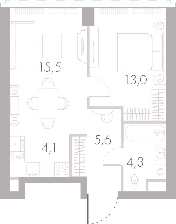 1-BD Apartment Sale, 42.1平方米 at River Park Towers, Kutuzovsky Drive, 16с1, Moscow, Russia #1 1-BD Apartment Sale, 42.1平方米 at River Park Towers, Kutuzovsky Drive, 16с1, Moscow, Russia #1