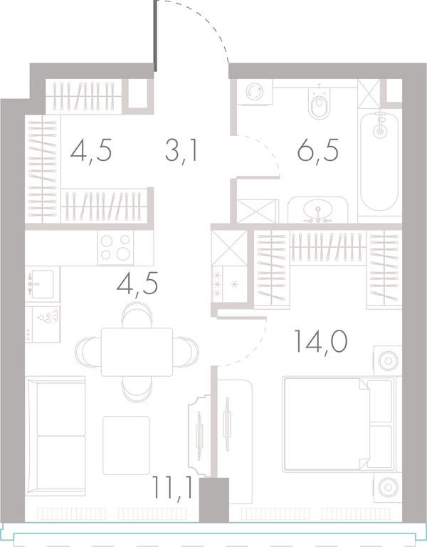 1-BD Apartment Sale, 43平方米 at River Park Towers, Kutuzovsky Drive, 16с1, Moscow, Russia #1 1-BD Apartment Sale, 43平方米 at River Park Towers, Kutuzovsky Drive, 16с1, Moscow, Russia #1