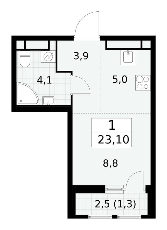 Apartment Sale, 23.1 sq. m. at Yzhnye Sady, Yuzhnye Sady Residential Complex, Moscow, Russia #1 Apartment Sale, 23.1 sq. m. at Yzhnye Sady, Yuzhnye Sady Residential Complex, Moscow, Russia #1