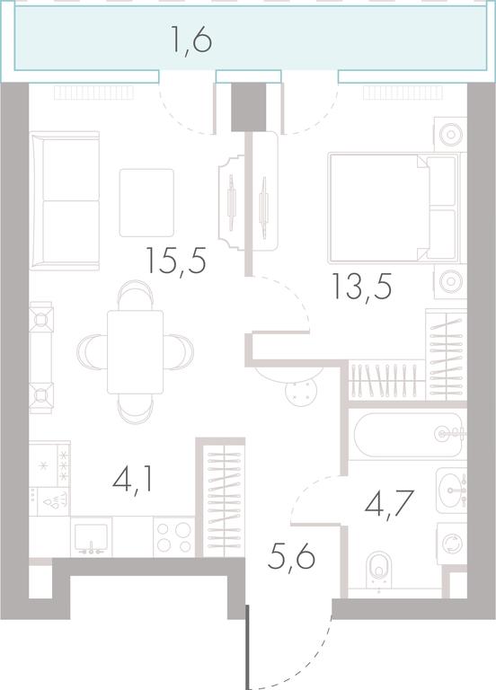 1-BD Apartment Sale, 44.6 sq. m. at River Park Towers, Kutuzovsky Drive, 16с1, Moscow, Russia #1 1-BD Apartment Sale, 44.6 sq. m. at River Park Towers, Kutuzovsky Drive, 16с1, Moscow, Russia #1