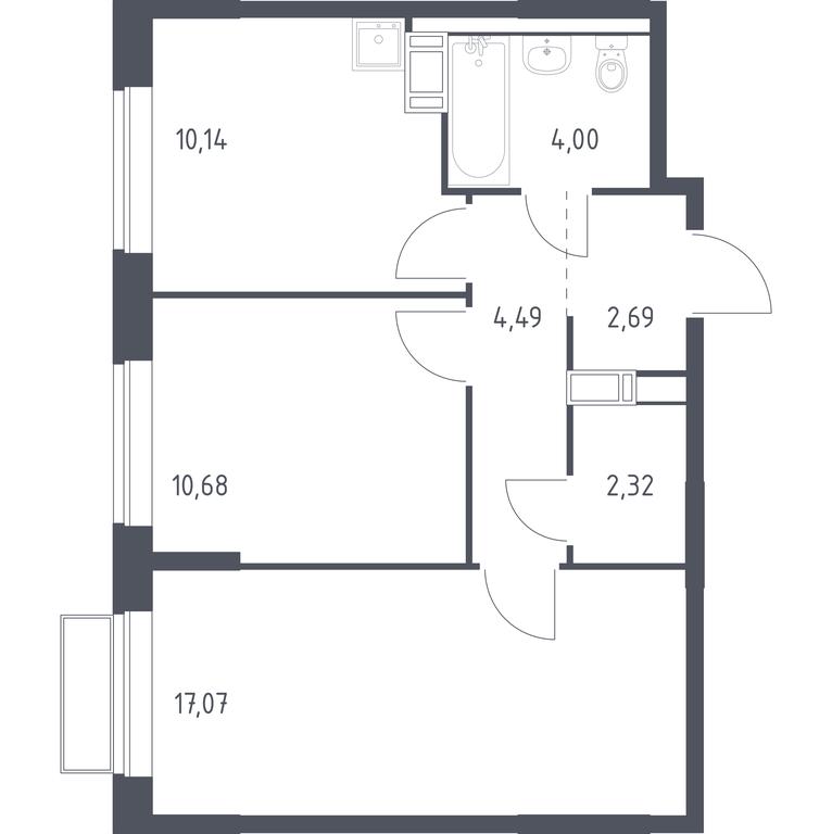 1-BD Apartment Sale, 51.39 sq. m. at Tomilino Park, 1-y kvartal, posyolok Zhilino-1, Lubertsy City District, Moscow Region, Russia #1 1-BD Apartment Sale, 51.39 sq. m. at Tomilino Park, 1-y kvartal, posyolok Zhilino-1, Lubertsy City District, Moscow Region, Russia #1