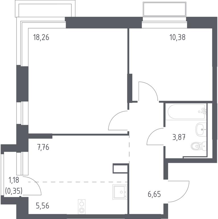 1-BD Apartment Sale, 52.83 sq. m. at Dolina Yauzy, Trudovaya Street, 23, Mytischi, Moscow Region, Russia #1 1-BD Apartment Sale, 52.83 sq. m. at Dolina Yauzy, Trudovaya Street, 23, Mytischi, Moscow Region, Russia #1