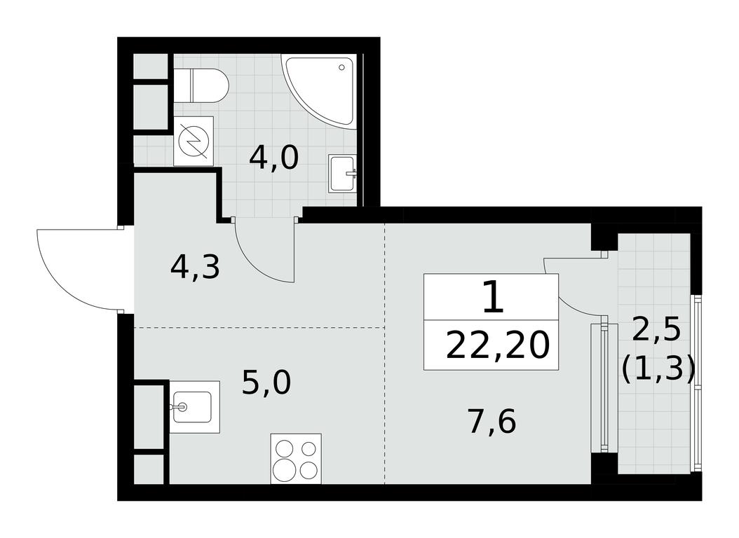 Apartment Sale, 22.2 sq. m. at Yzhnye Sady, Yuzhnye Sady Residential Complex, Moscow, Russia #2 Apartment Sale, 22.2 sq. m. at Yzhnye Sady, Yuzhnye Sady Residential Complex, Moscow, Russia #2