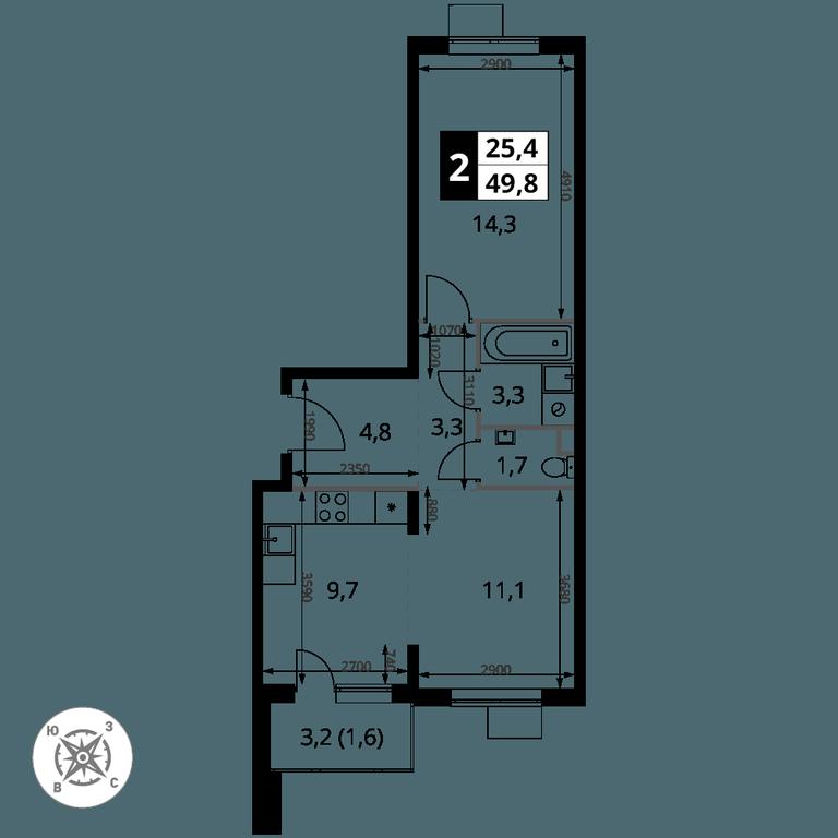2-BD Apartment Sale, 49.8 sq. m. at Pervy Sheremetevskij, Komsomolskaya Street, 16, Khimki, Moscow Region, Russia #1 2-BD Apartment Sale, 49.8 sq. m. at Pervy Sheremetevskij, Komsomolskaya Street, 16, Khimki, Moscow Region, Russia #1
