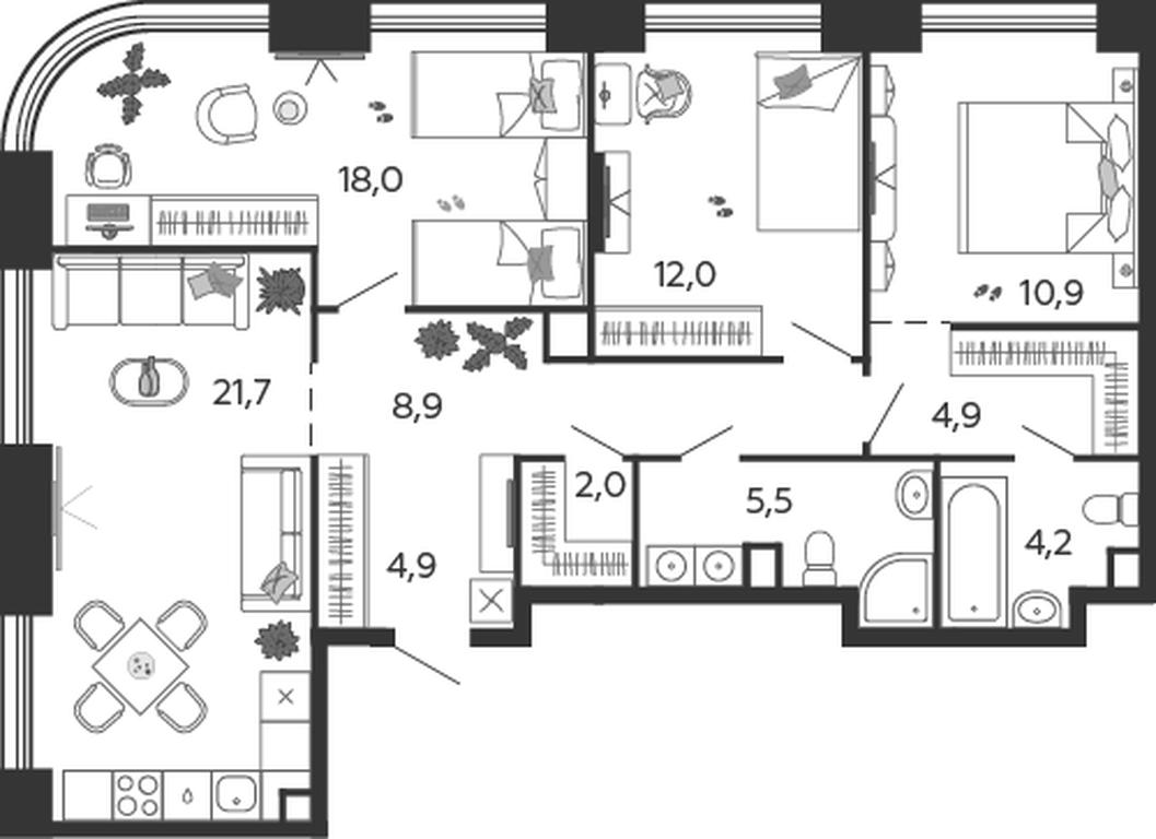3-BD Apartment Sale, 93 sq. m. at Shagal, Автозаводская улица, 23, Москва, Россия #1