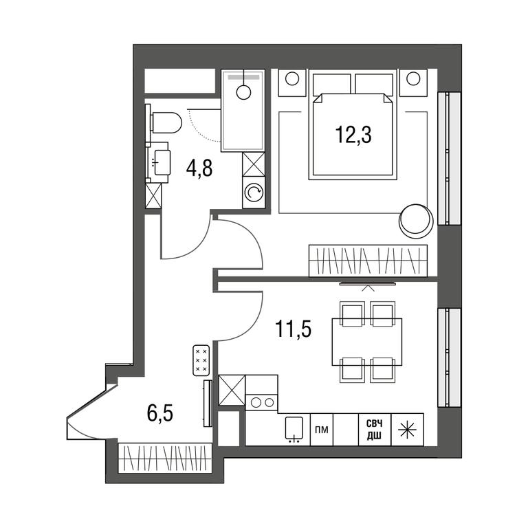 1-BD Apartment Sale, 35 sq. m. at Sirenevyi Park, Otkrytoye Highway, 20с1, Moscow, Russia #1 1-BD Apartment Sale, 35 sq. m. at Sirenevyi Park, Otkrytoye Highway, 20с1, Moscow, Russia #1